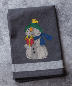 Snowman with a Gift 2020 Embroidery Design