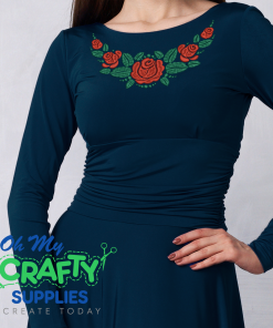 Traditional Rose Necklace Embroidery Design