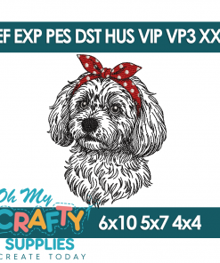 Sketch Bow Cavachon Embroidery Design