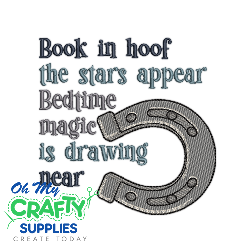 Bedtime Pony Quote Embroidery Design