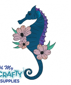 Blended Floral Seahorse 221 Embroidery Design