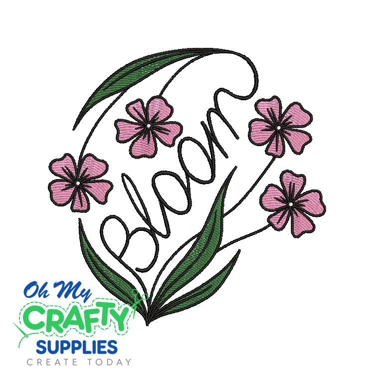 Bloom Flower Vines Embroidery Design