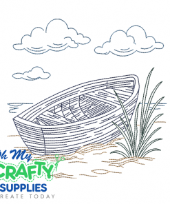 Boat by the Sea Sketch 427 Embroidery Design