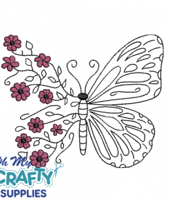Floral Butterfly 228 Embroidery Design