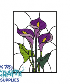 Calla Lily Stained Glass Embroidery Design