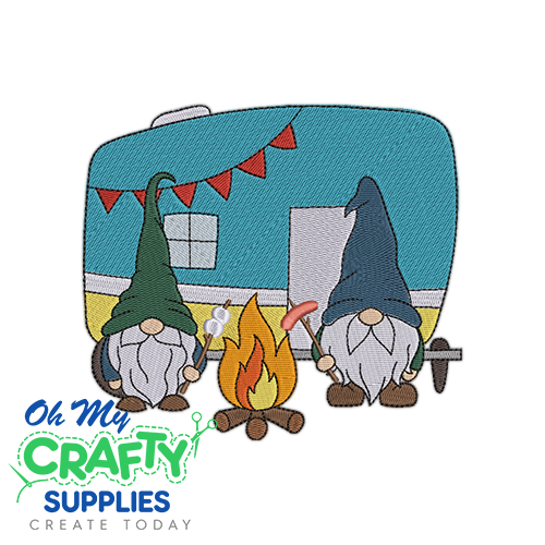 Camper Gnomes 611 Embroidery Design
