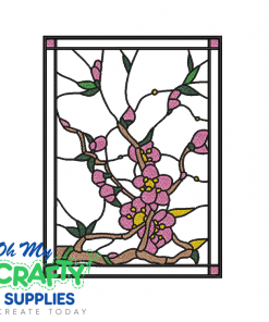 Cherry Blossom Stained Glass Embroidery Design