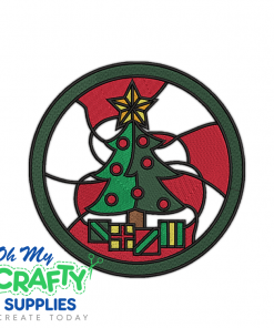 Christmas Tree Stained Glass 104 Embroidery Design