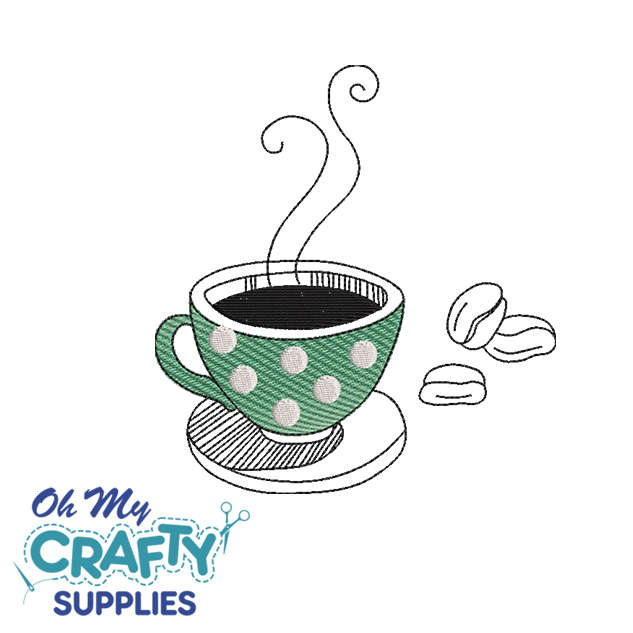 Coffee Cup Blended 1222 Embroidery Design