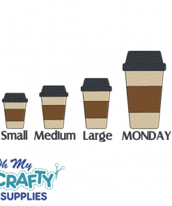 Coffee Sizes 227 Embroidery Design