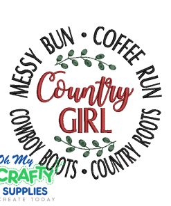 Country Girl 1231 Embroidery Design