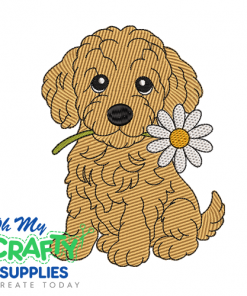 Cute Labradoodle Pup Embroidery Design