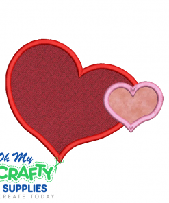 Double Hearts 120 Embroidery Applique Design
