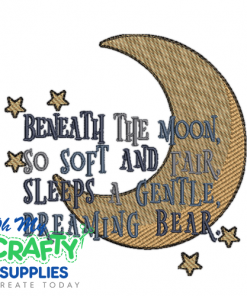 Dreaming Bear Quote Embroidery Design