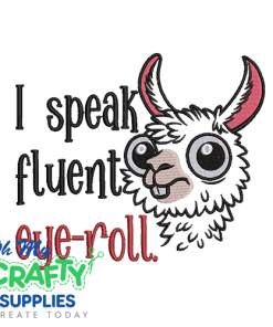 Eye-Roll Llama Embroidery Design