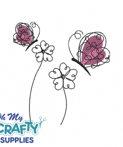 Floral Butterflies 11822 Embroidery Design