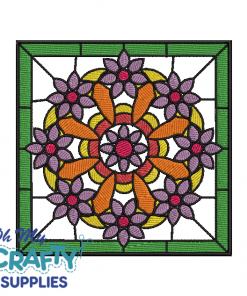 Floral Pattern Stained Glass 517 Embroidery Design