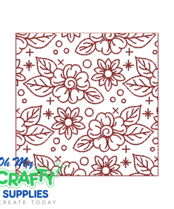 Floral Square Embroidery Design