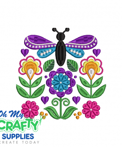 Floral Folk Art 422 Embroidery Design