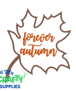 Forever Autumn Leaf Outline Embroidery Design