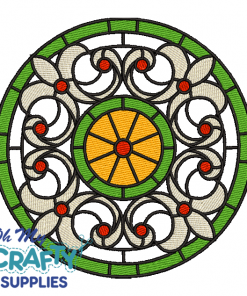 French Lilies Stained Glass 7222 Embroidery Design