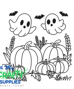 Ghost and Pumpkins 105 Embroidery Design