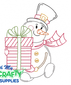 Gift Snowman 930 Embroidery Design