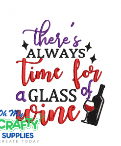 Time For Wine 430 Embroidery Design