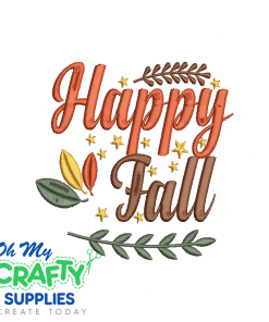 Happy Fall 73 Embroidery Design