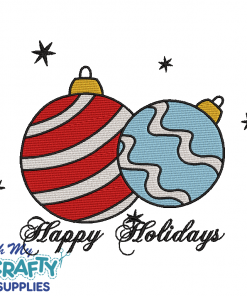 Happy Holidays Ornaments 91921 Embroidery Design