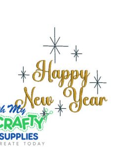 Happy New Year 2025 Embroidery Design