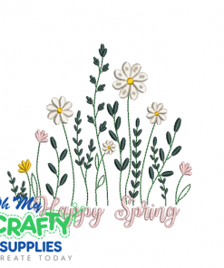 Happy Spring Flowers 325 Embroidery Design