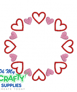 Heart Monogram Circle 1231 Embroidery Design