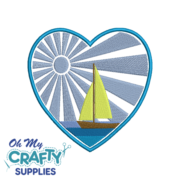 Heart Ship 7422 Embroidery Design