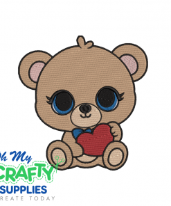 Heart Teddy Bear 125 Embroidery Design