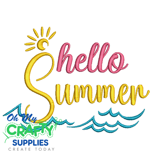 Hello Summer 525 Embroidery Design