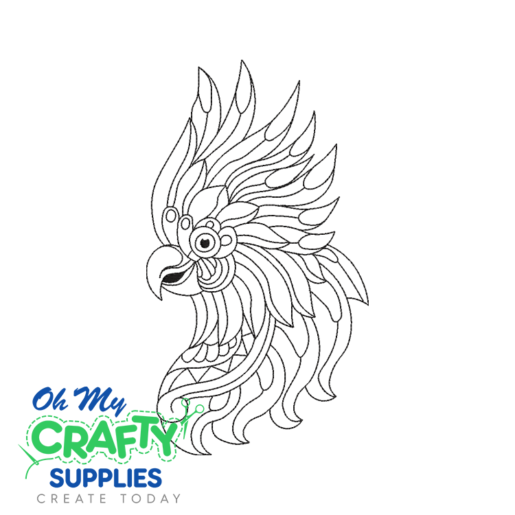 Henna Cockatoo 1723 Embroidery Design