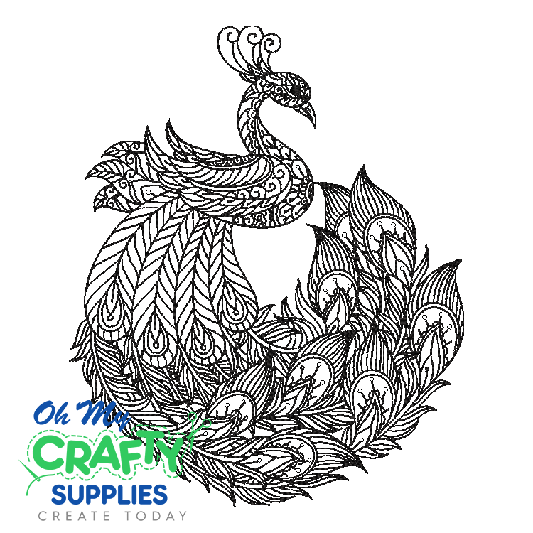 Henna Peacock 1523 Embroidery Design