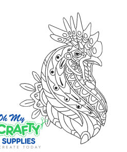 Henna Rooster 1523 Embroidery Design