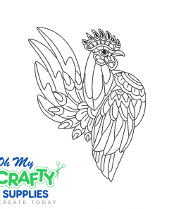 Henna Rooster 415 Embroidery Design