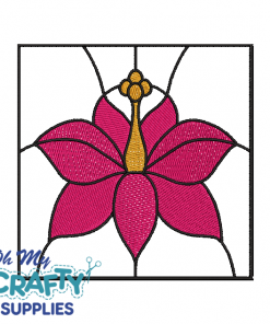 Hibiscus Stained Glass Embroidery Design