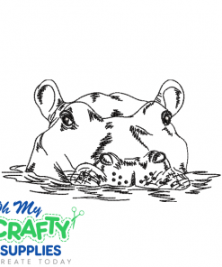 Hippo Sketch 815 Embroidery Design