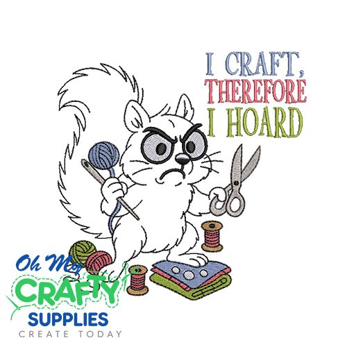 Hoarding Squirrel Embroidery Design