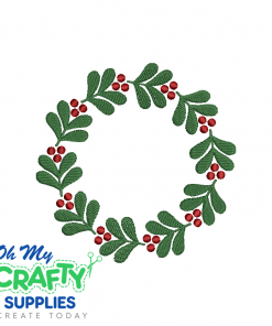 Holly Mistletoe Frame 1213 Embroidery Design