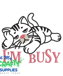 I'm Busy Cat 920 Embroidery Design
