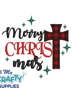 Merry CHRIST mas Plaid Embroidery Design