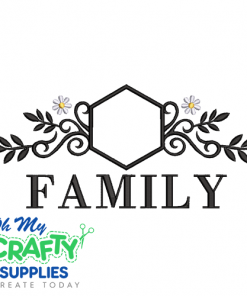 Monogram Frame with Family Embroidery Design