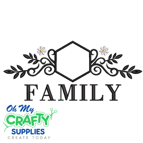 Monogram Frame with Family Embroidery Design