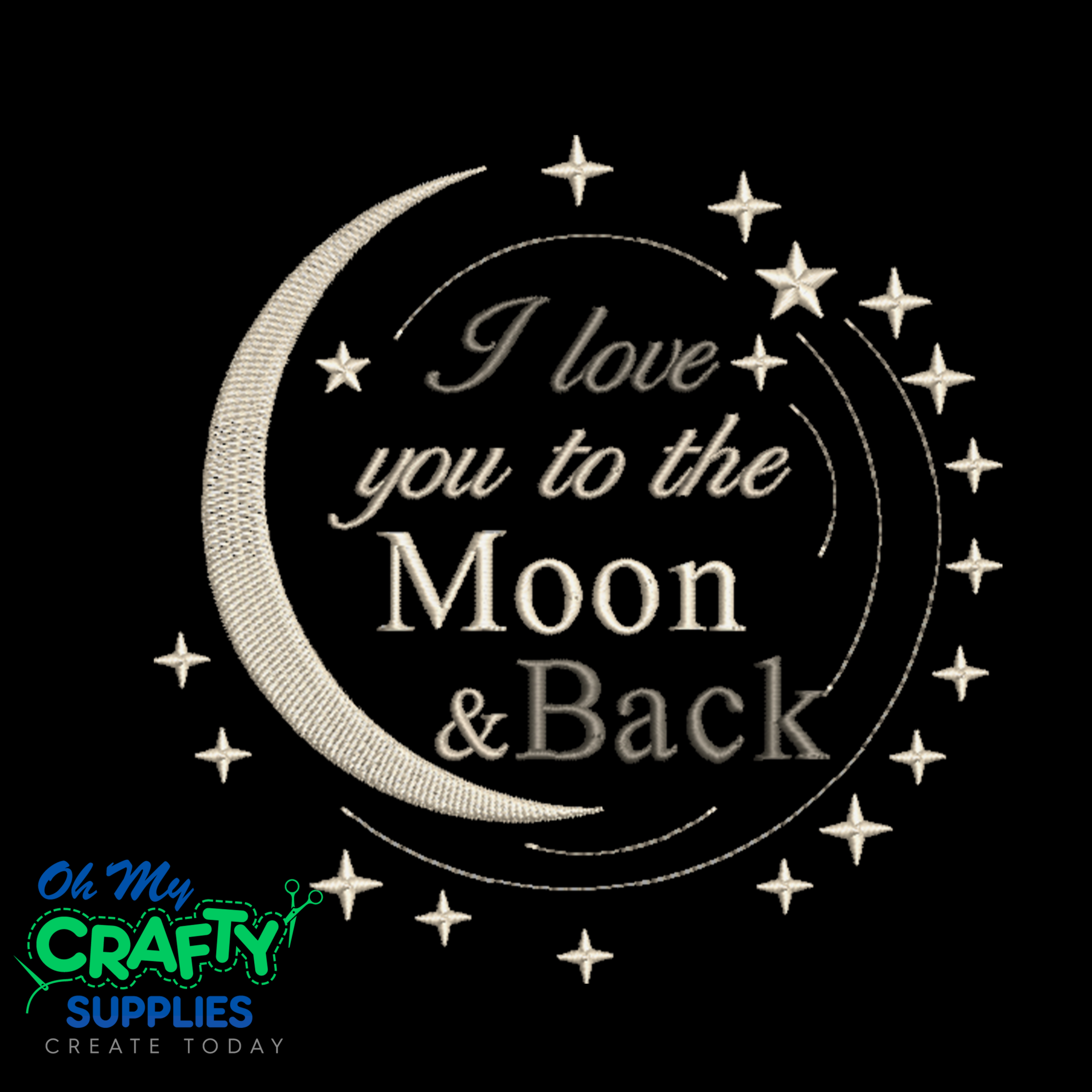 Moon and Back 6225 Embroidery Design