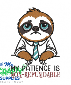 Non-refundable Sloth Embroidery Design